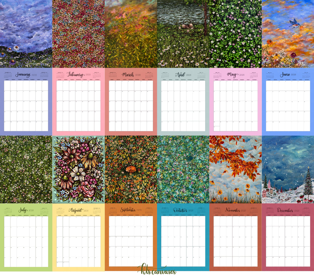 KT’s Canvases 2026 Wall Calendar