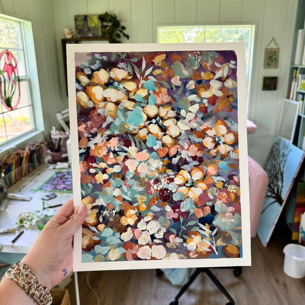 Original Ella’s Sunset Abstract Garden Art Paper No. 3