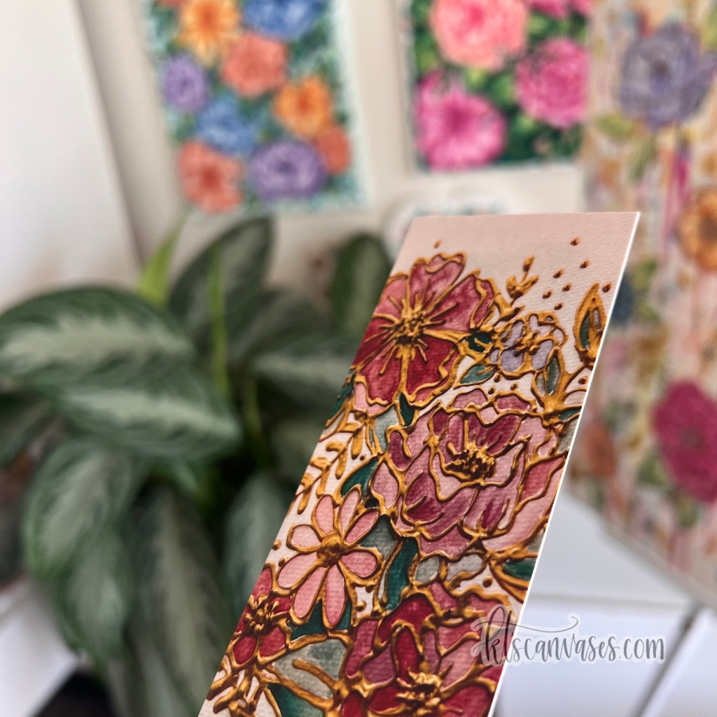 Pastel Glass Florals Double Sided Bookmark