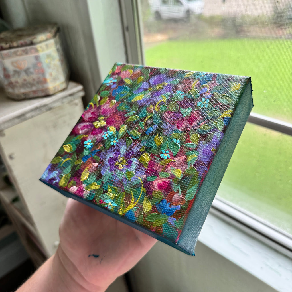 Colorful Florals Original Painted Canvas #9