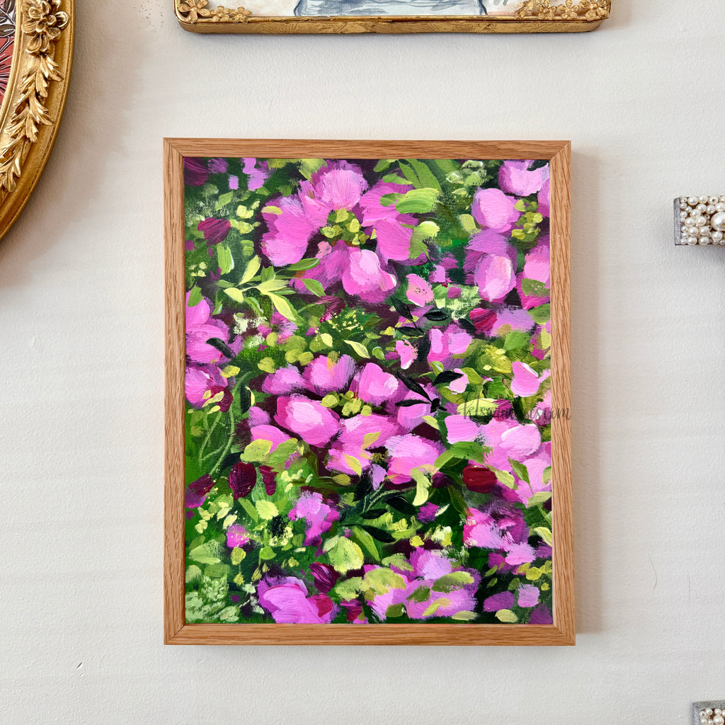 Ella’s Magenta Abstract Garden Set of 2 Art Prints