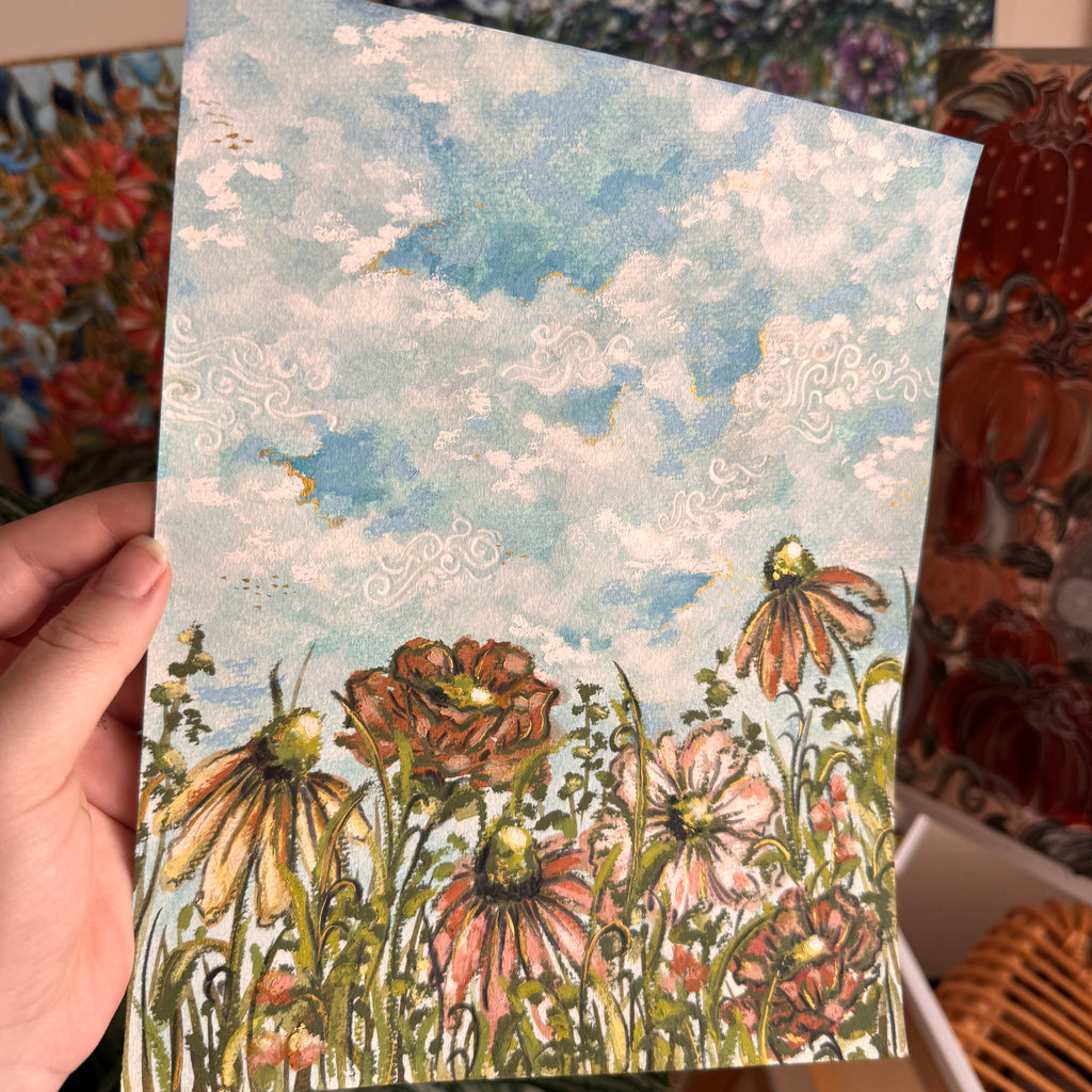 Floral Original Painted Art Paper No. 3