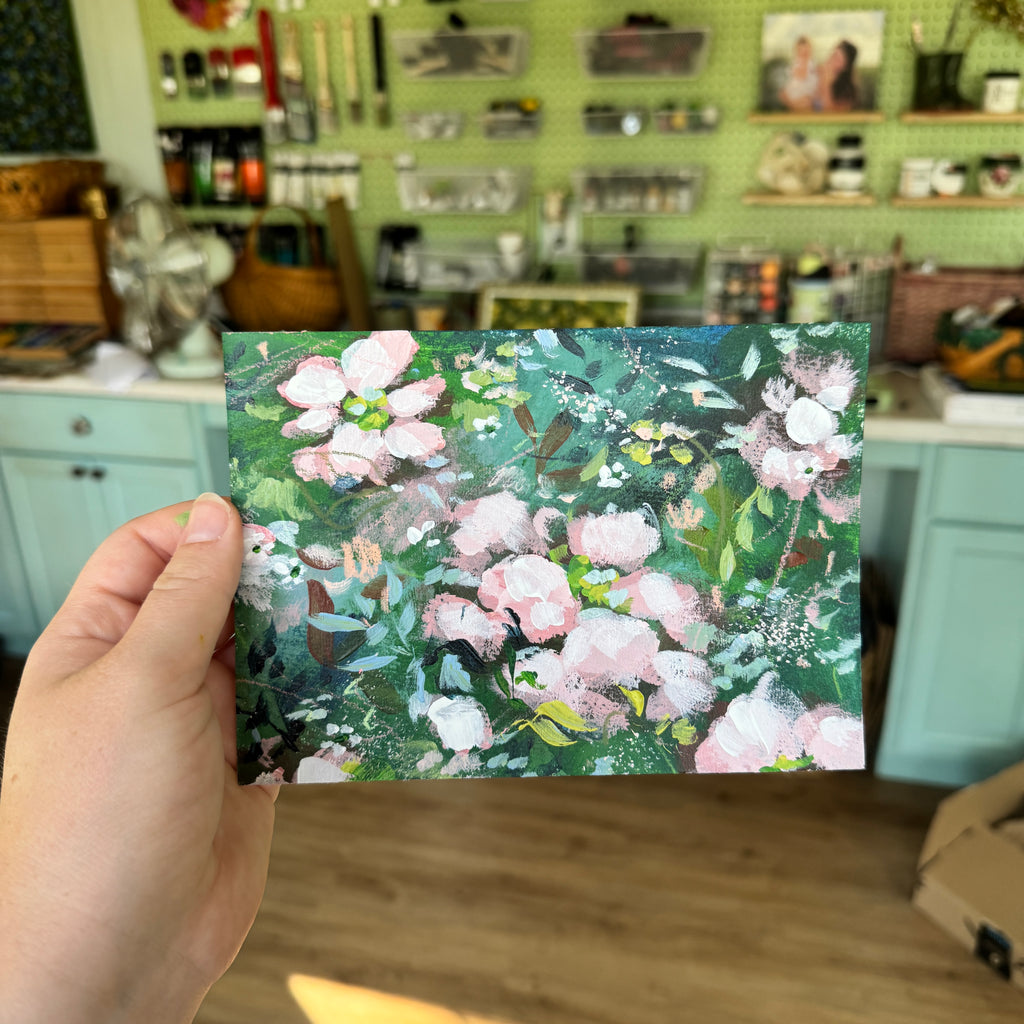 Original Soft Pink Florals Art Paper No. 3