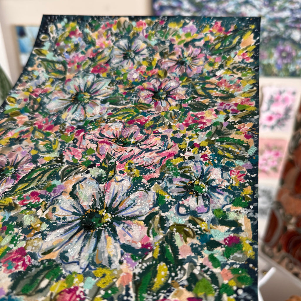 Floral Original Painted Art Paper