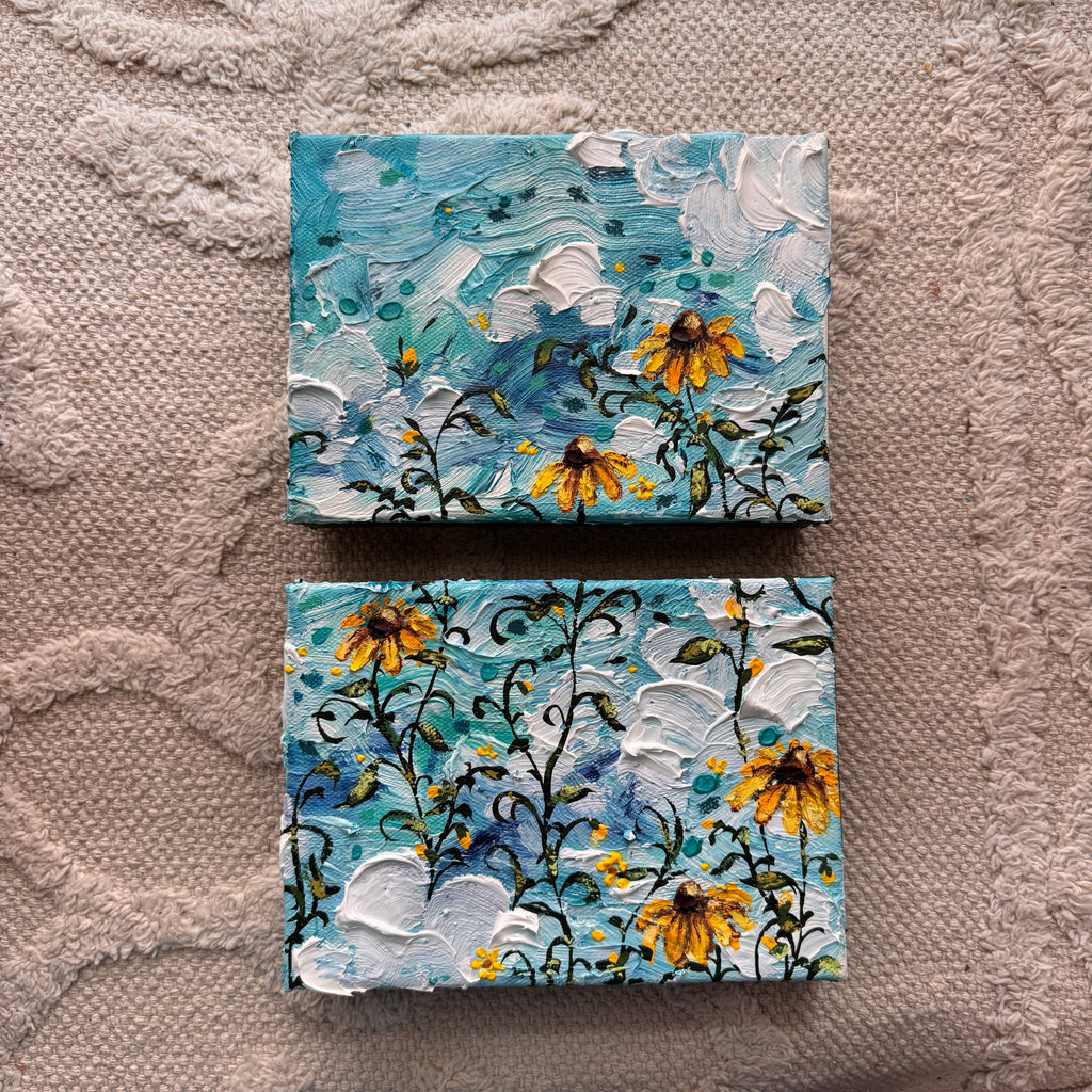 Floral Set of 2 Original Painted Canvases B