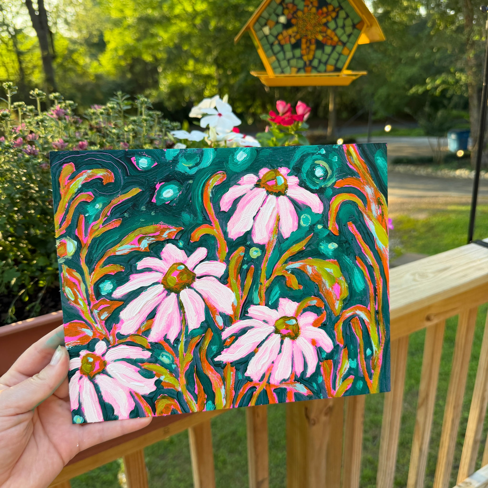 Bright Abstract Garden Original Artboard No. 7 – KT's Canvases