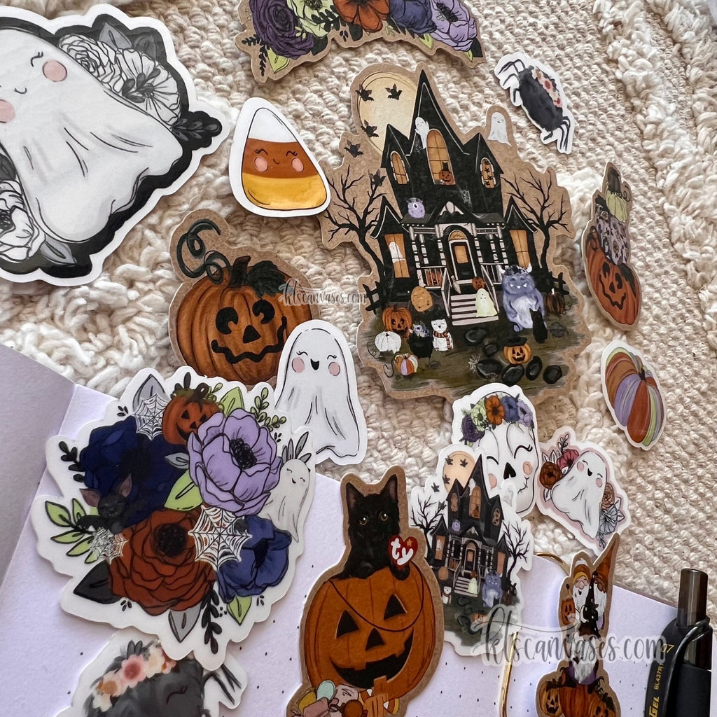 Halloween Floral Sticker Pack (15 stickers included)