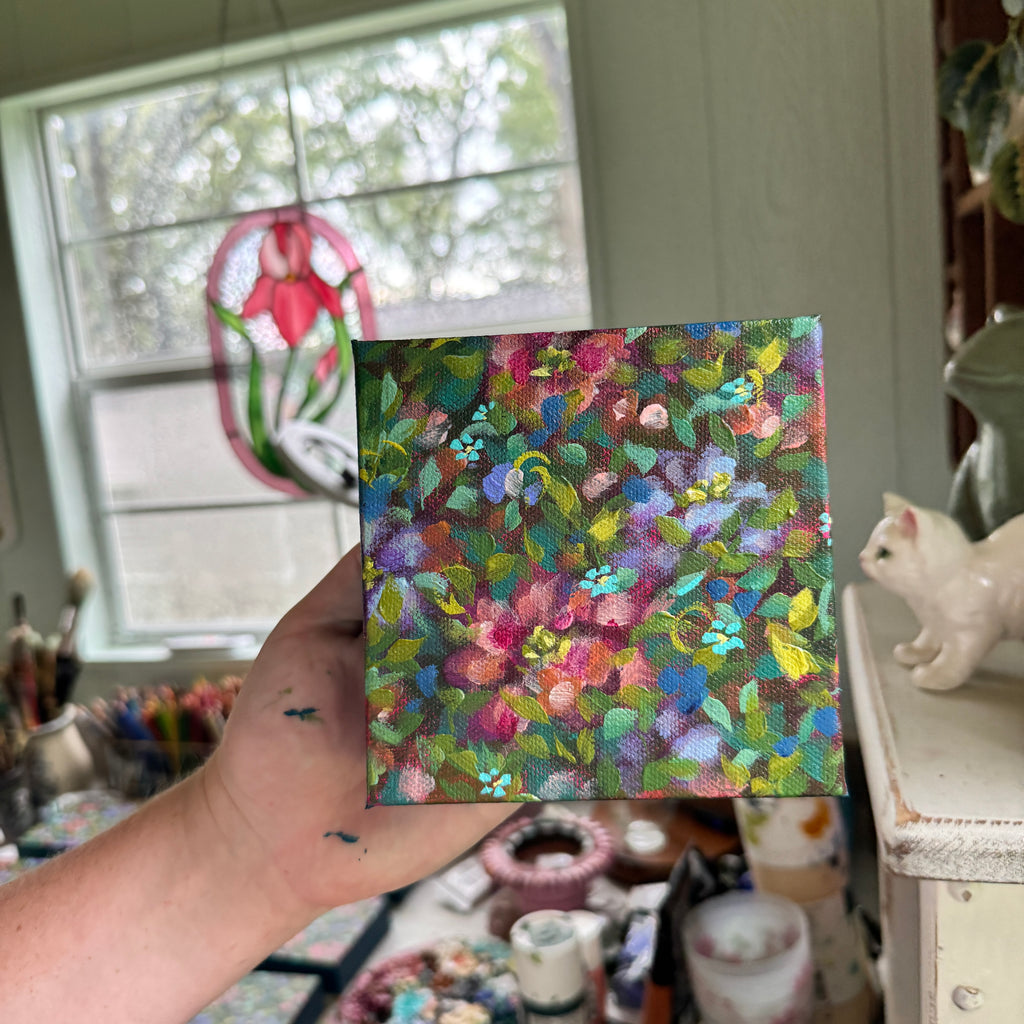 Colorful Florals Original Painted Canvas #10