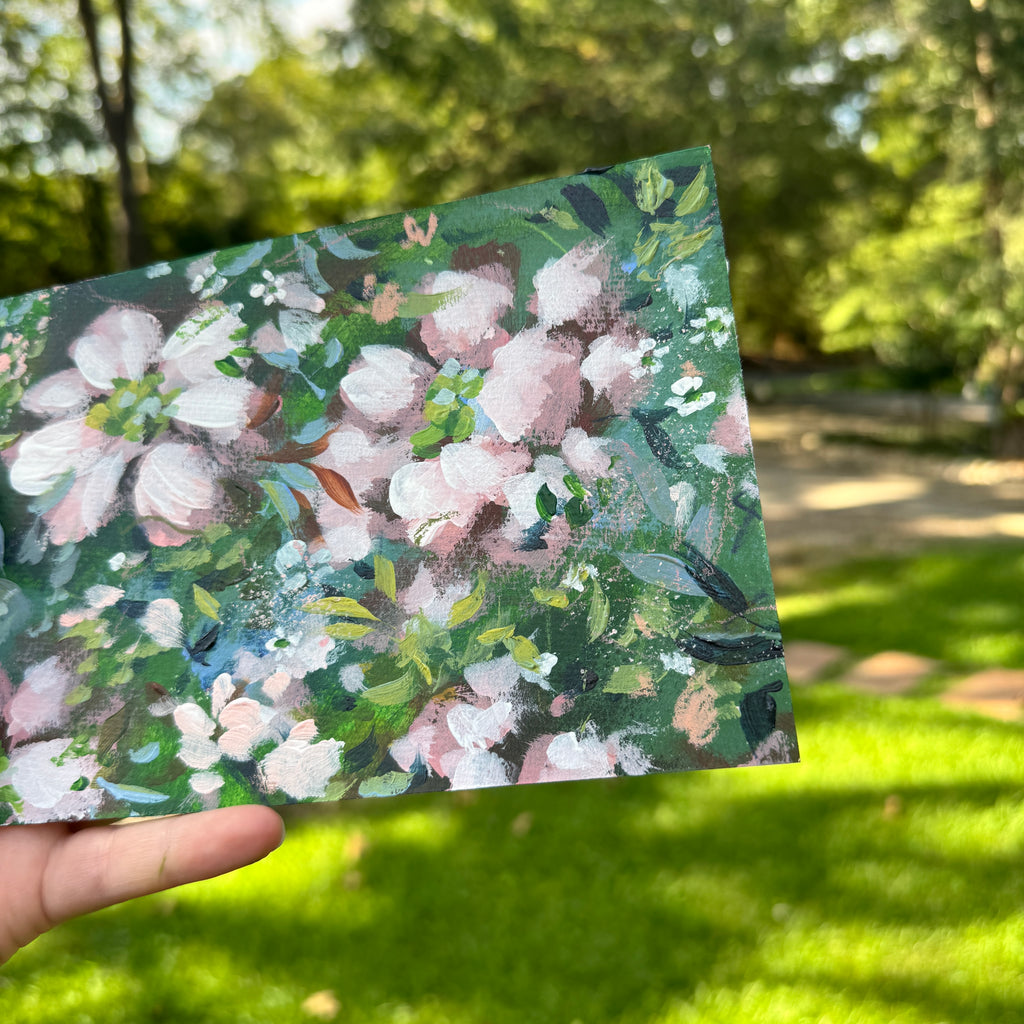 Original Soft Pink Florals Art Paper No. 2