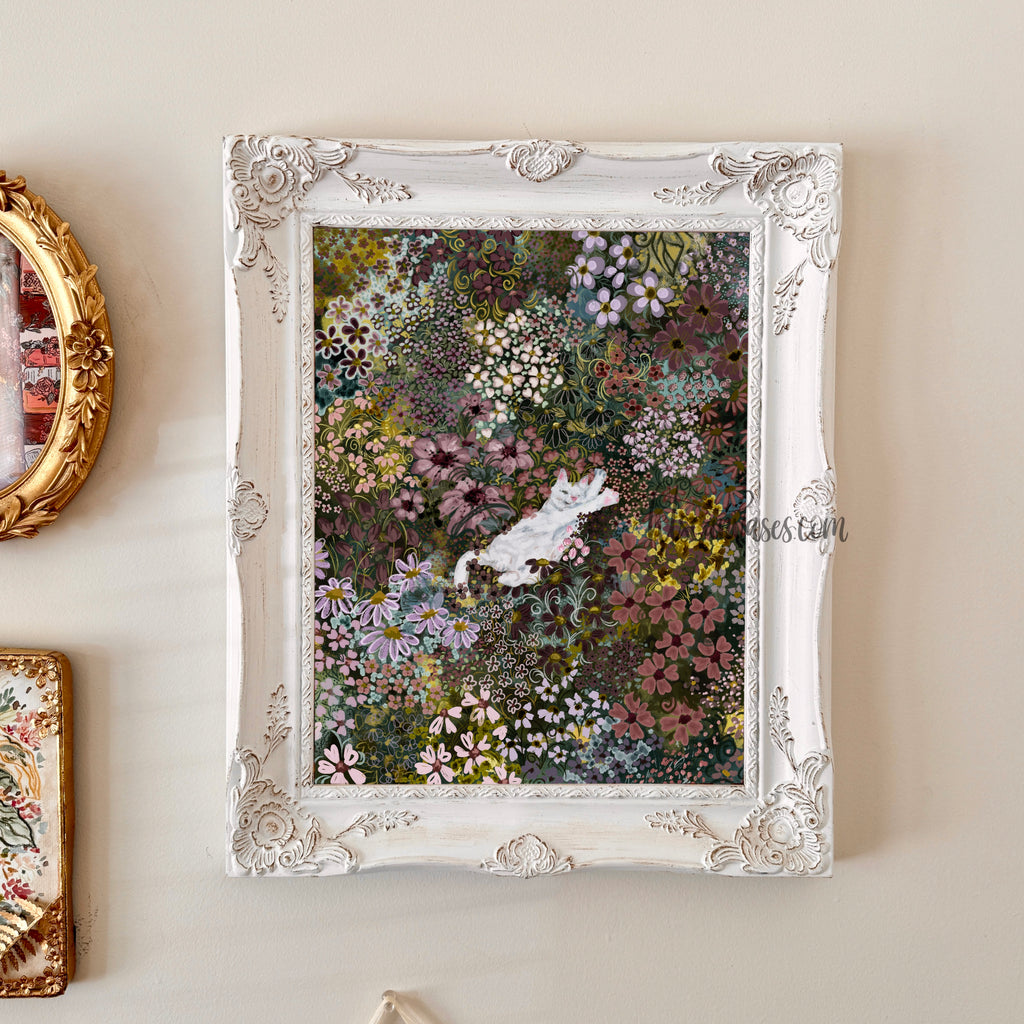 Ella in the Floral Blob Field Art Print