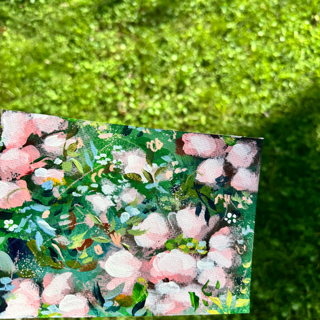 Original Soft Pink Florals Art Paper No. 6