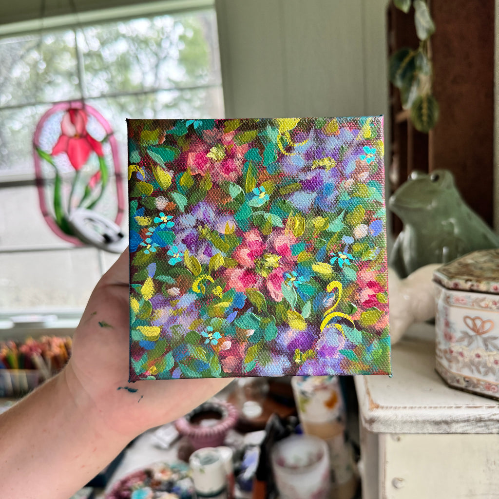 Colorful Florals Original Painted Canvas #1