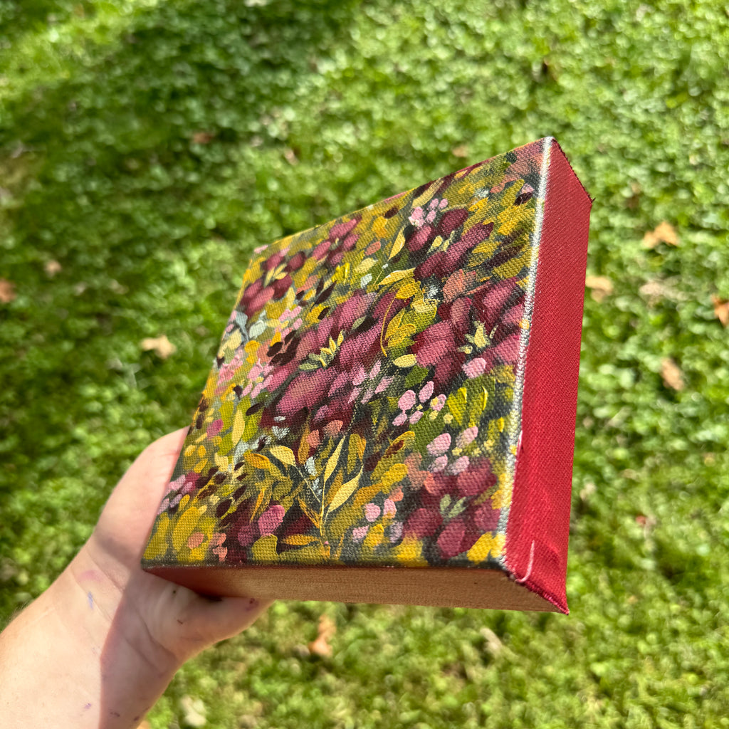 Maroon Florals Original Painted Canvas #10