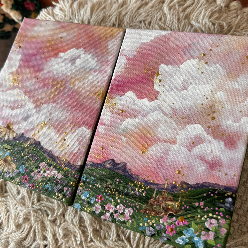 Floral Set of 2 Original Painted Canvases