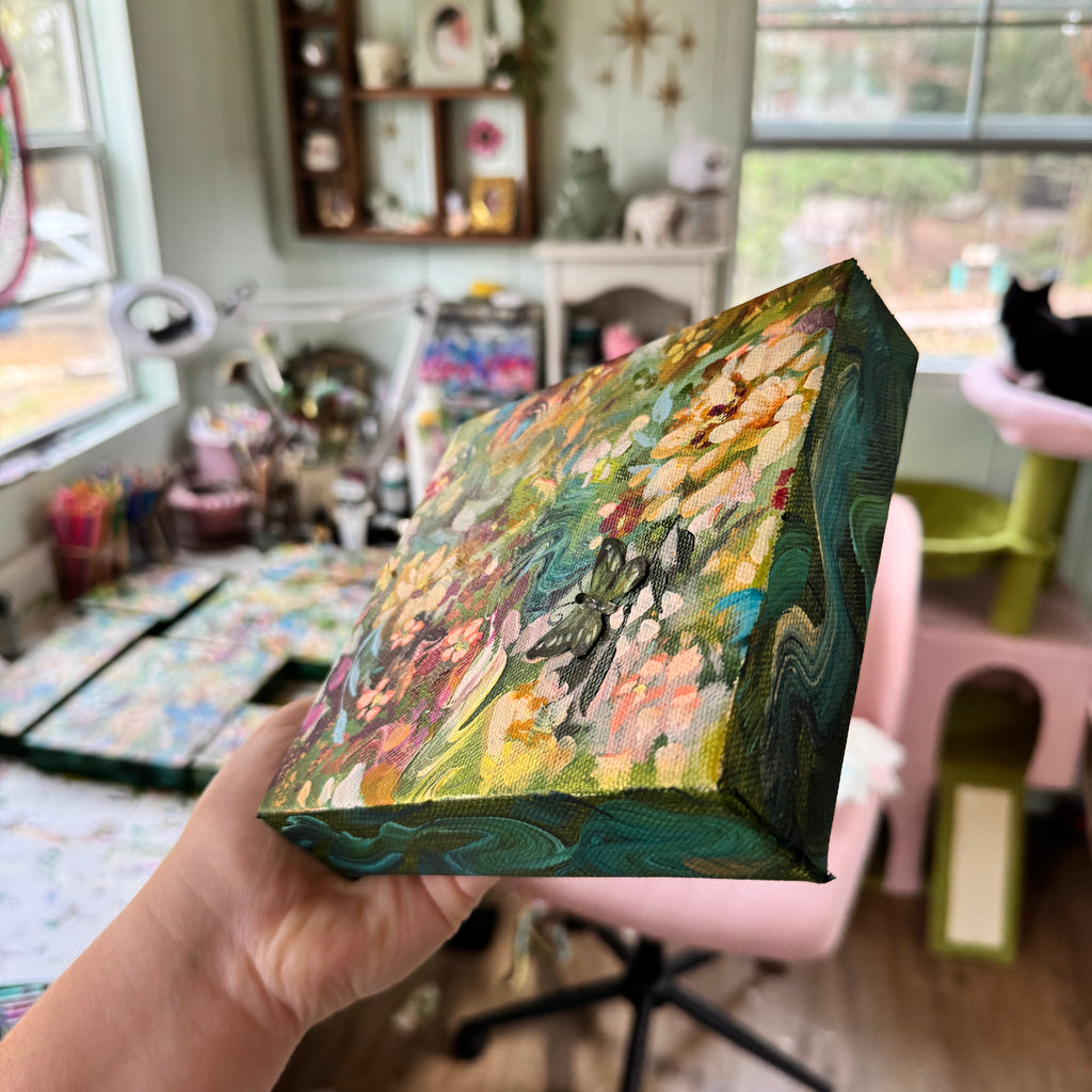 Butterfly Garden Original Painted Canvas #2