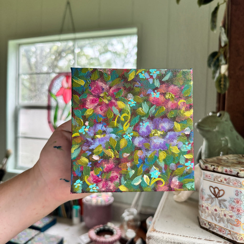 Colorful Florals Original Painted Canvas #4