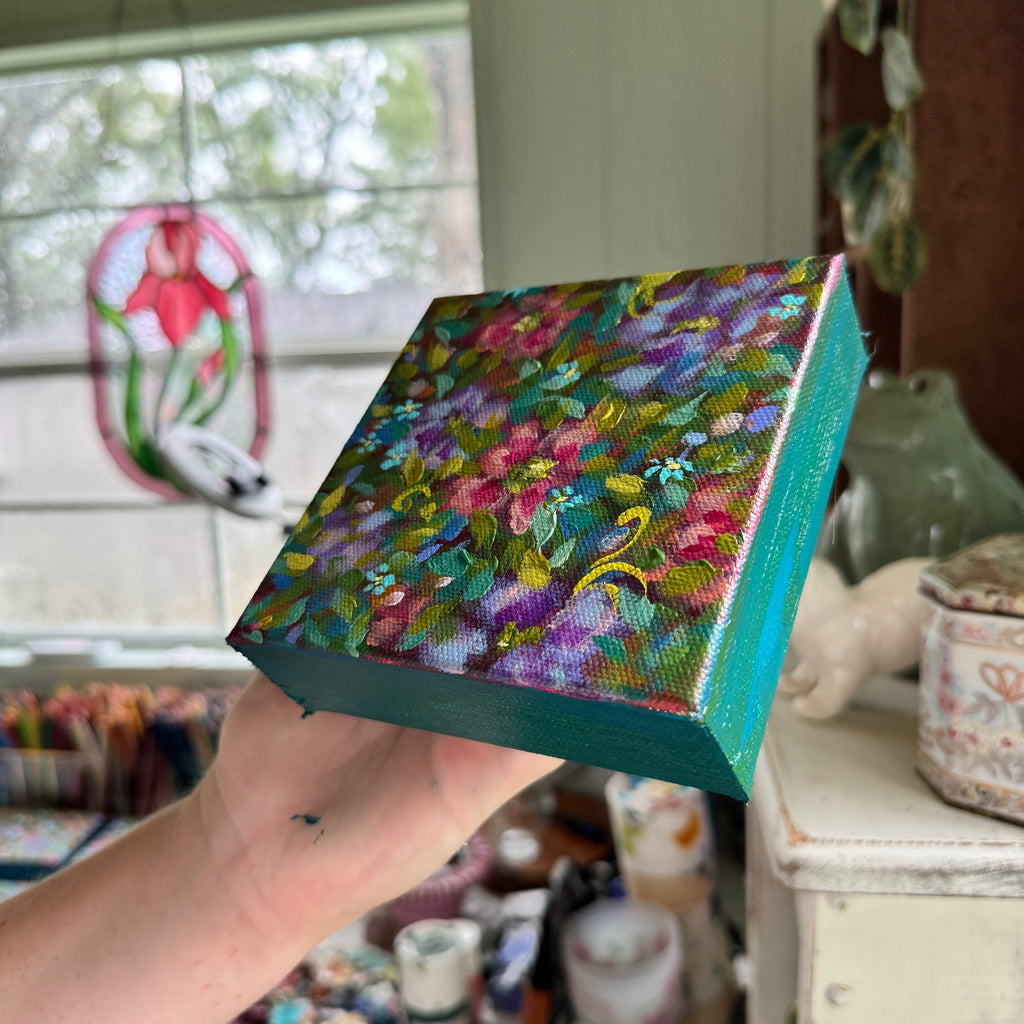 Colorful Florals Original Painted Canvas #1