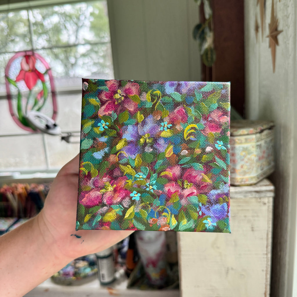 Colorful Florals Original Painted Canvas #5