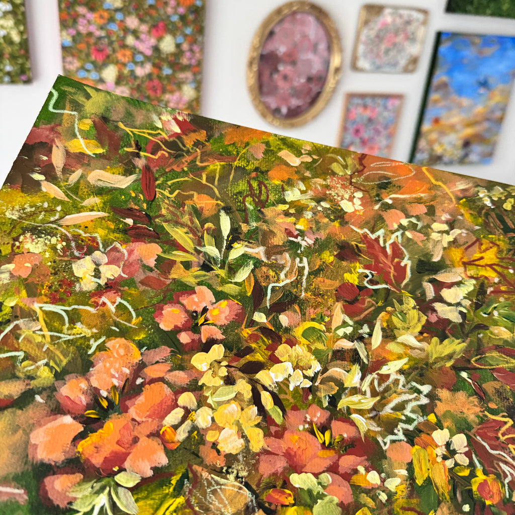 Original Ella in the Fall Foliage Art Paper