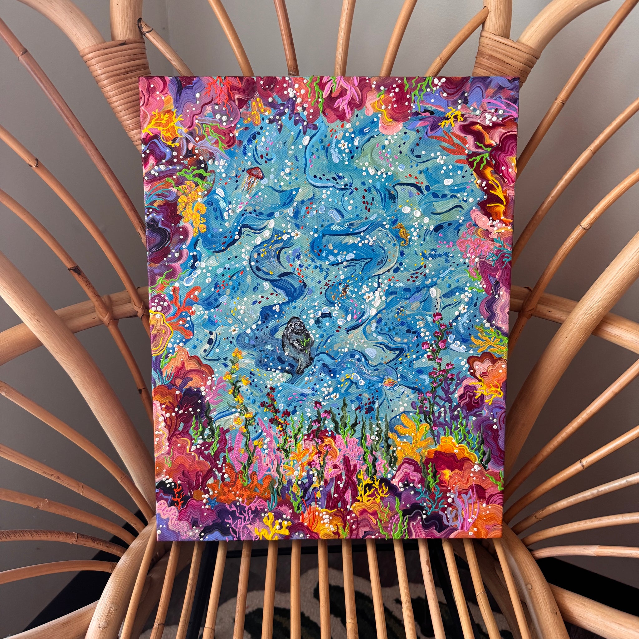 ミャンマーダンス （油彩、キャンバス、私作, F 15 canvas) Floral Original Painted Canvas No. 20 – KT's Canvases