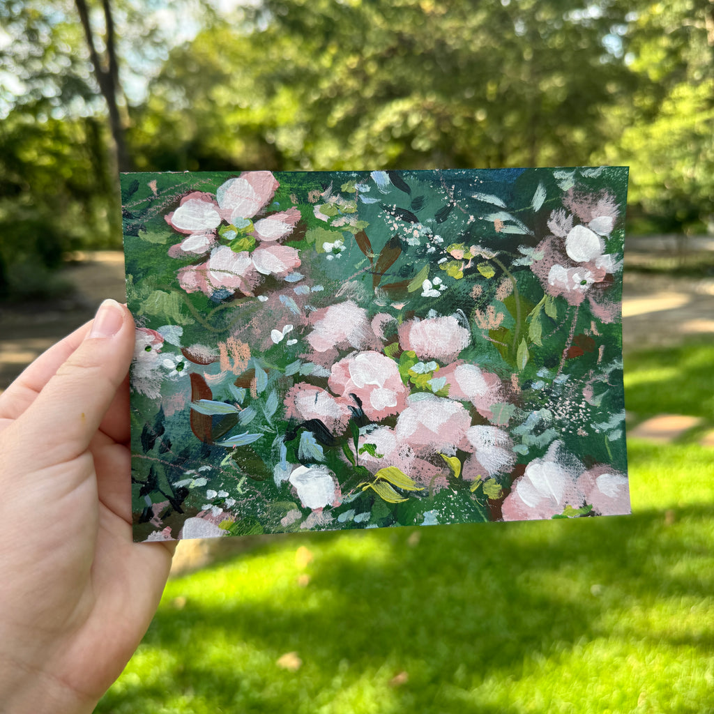 Original Soft Pink Florals Art Paper No. 3