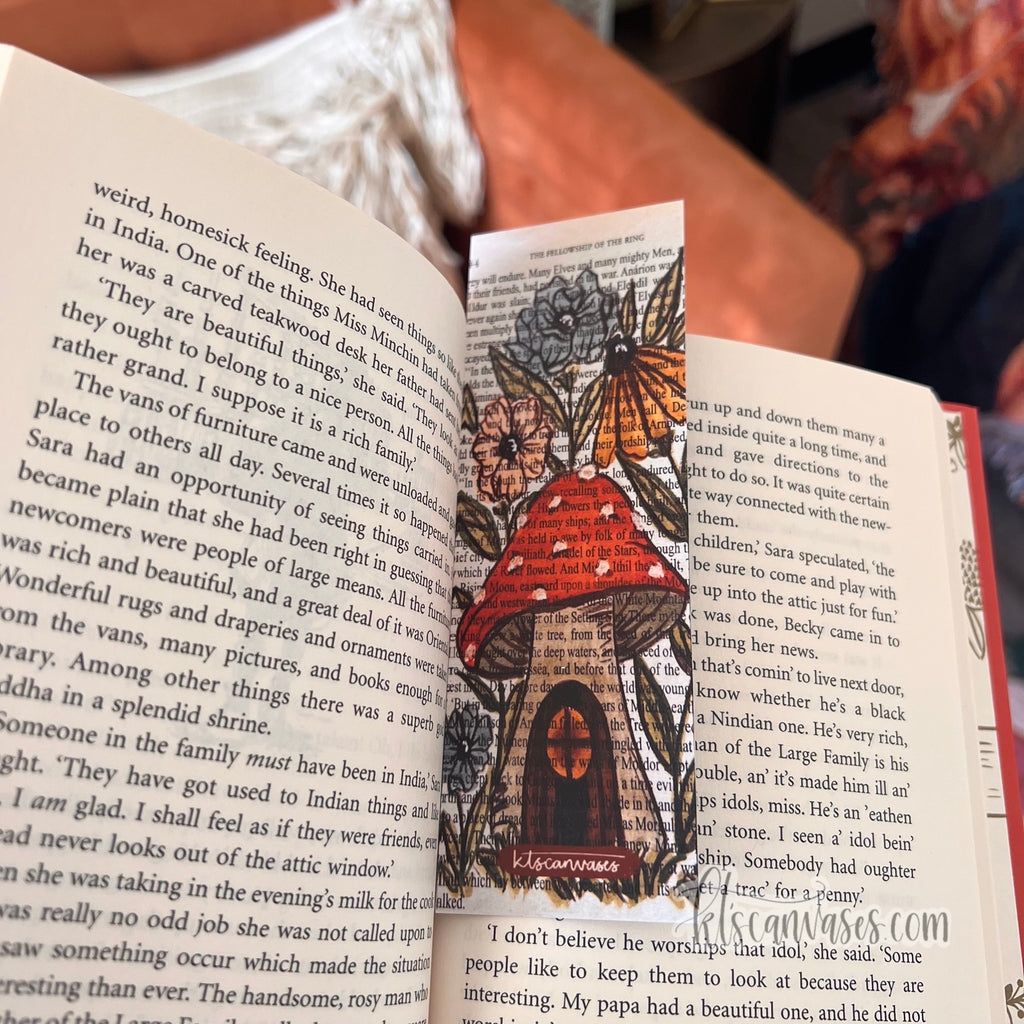 Mushroom Cottage Double Sided Bookmark