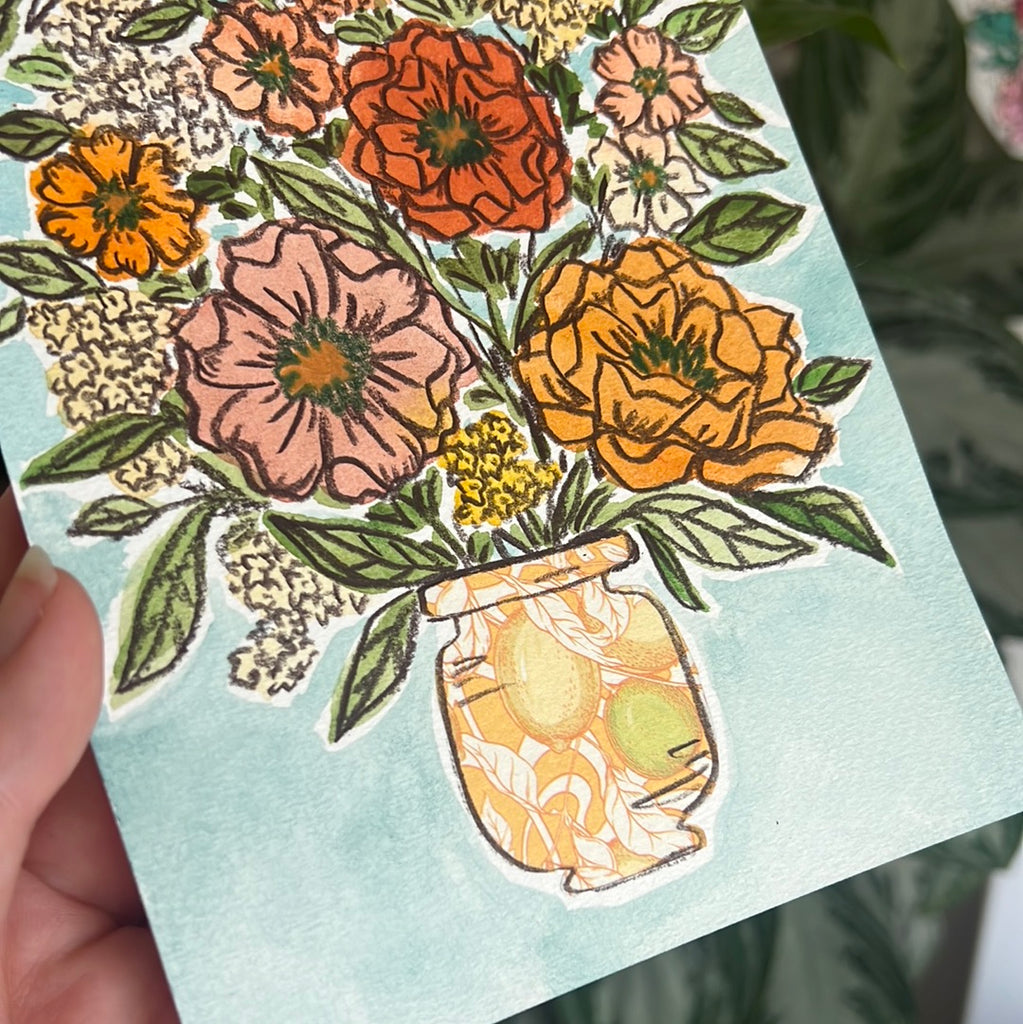 Floral Original Painted Watercolor Paper #13