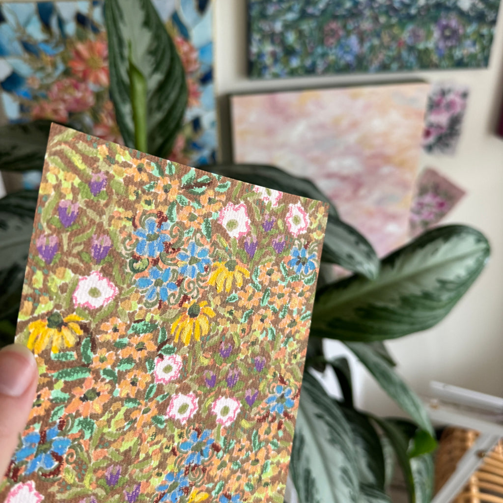 Floral Original Painted Art Paper No. 1