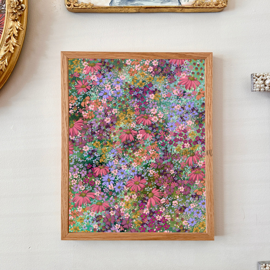 Ella in the Floral Blob Field No. 3 Art Print