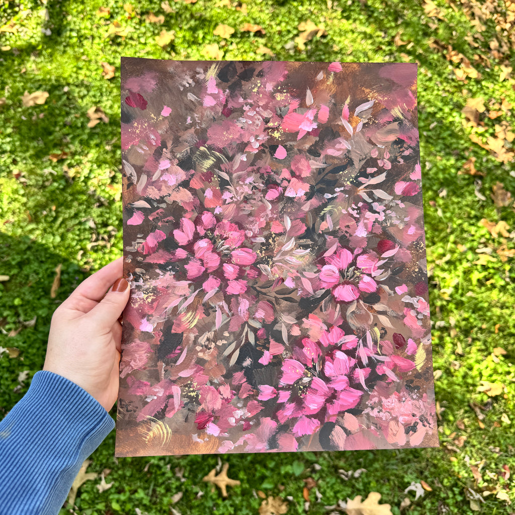 Original Ella’s Fall Abstract Garden Art Paper