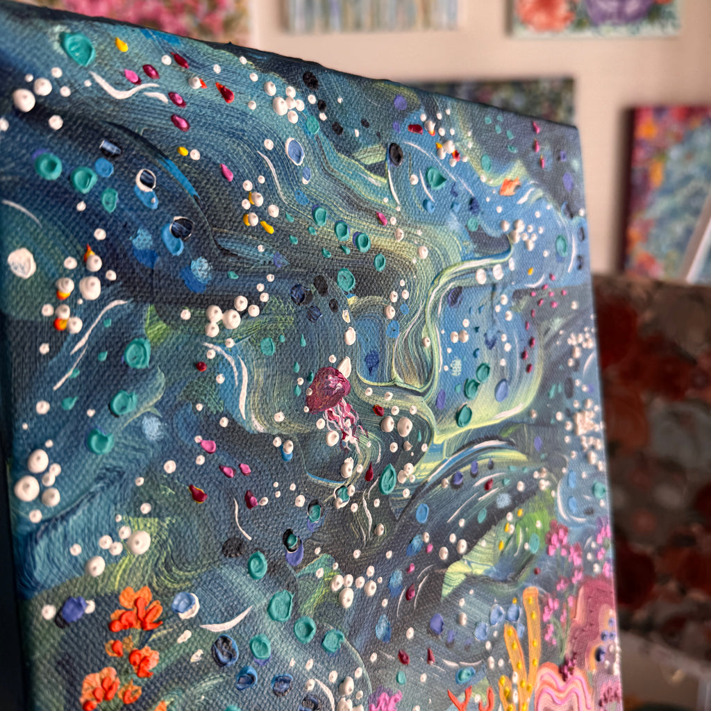 Florals Under the Sea Original Painted Canvas