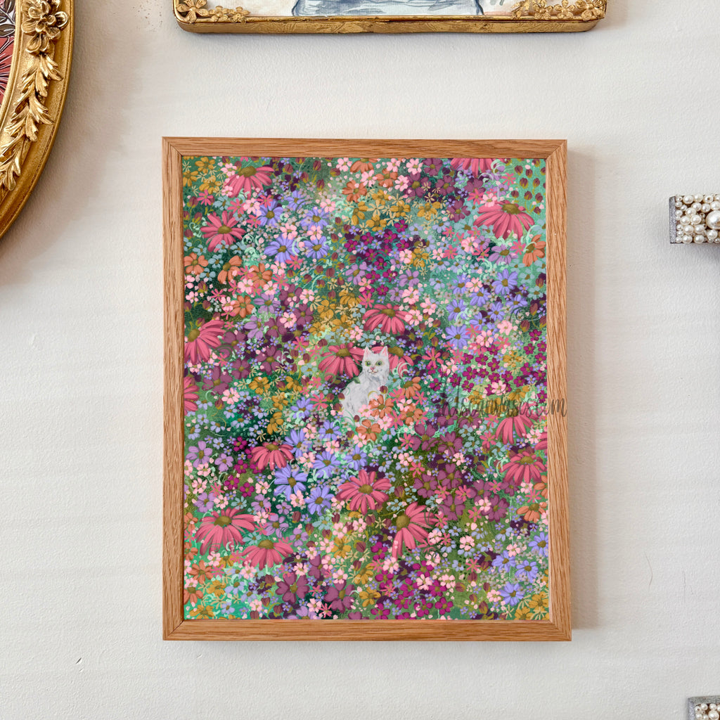 Ella in the Floral Blob Field No. 3 Art Print