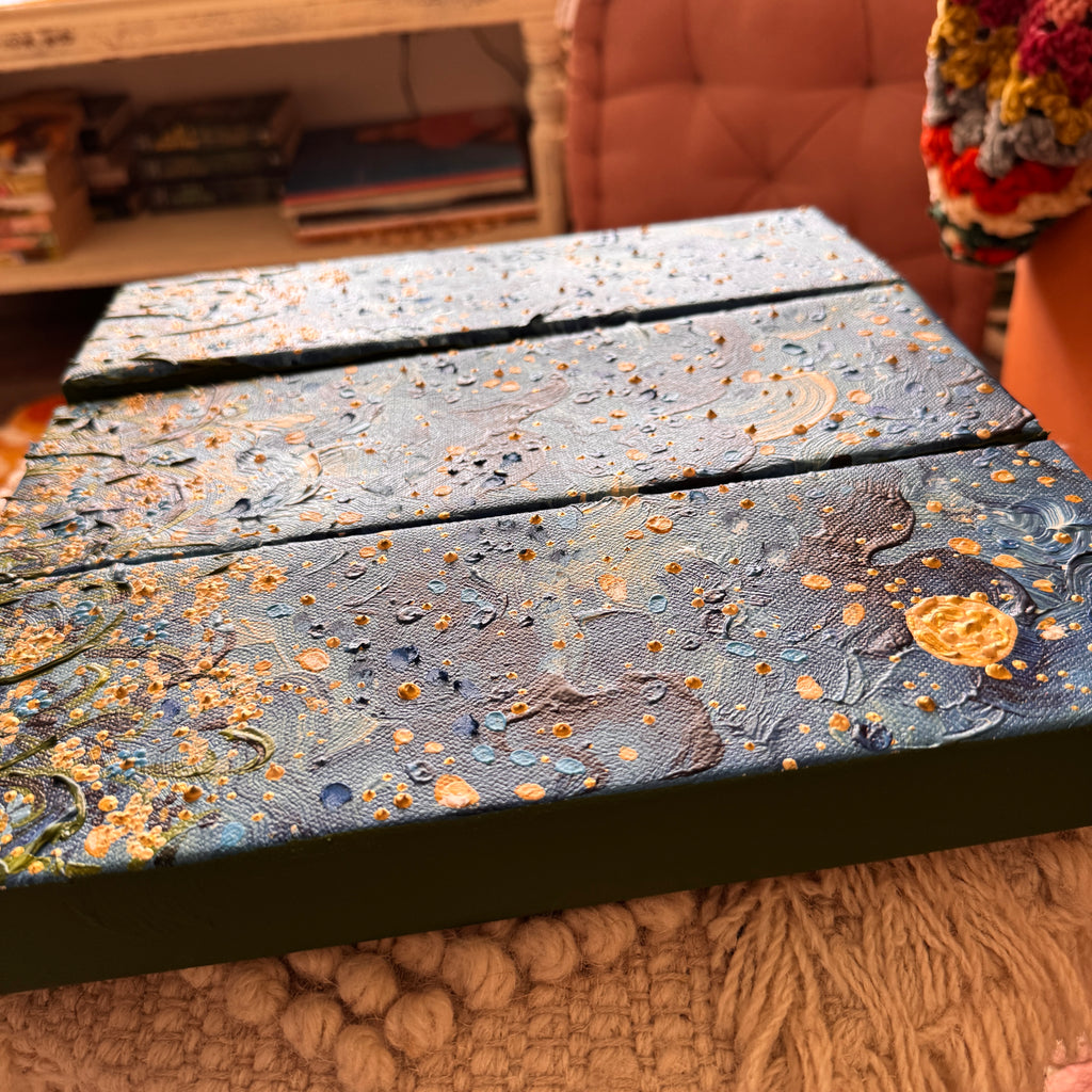 Moonlit Garden Set of 3 Original Painted Canvases