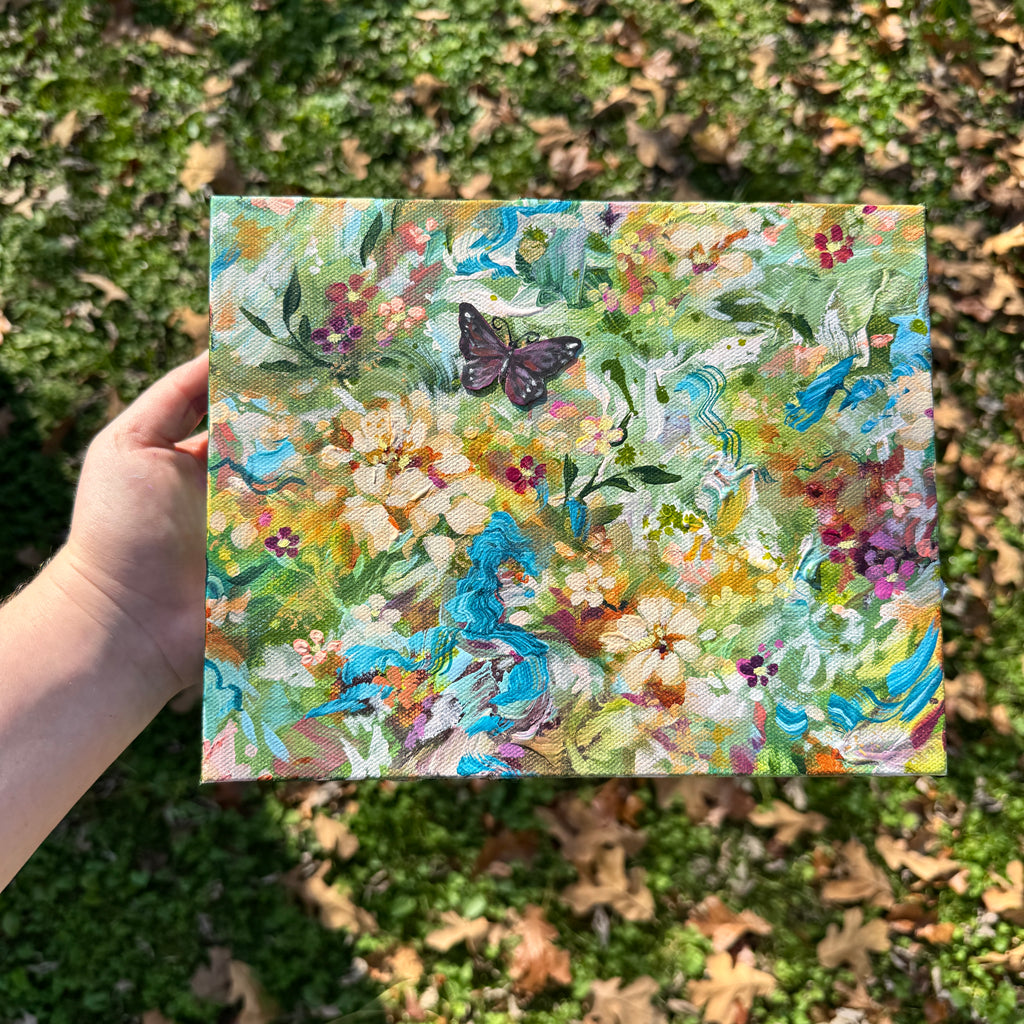 Butterfly Garden Original Painted Canvas #4