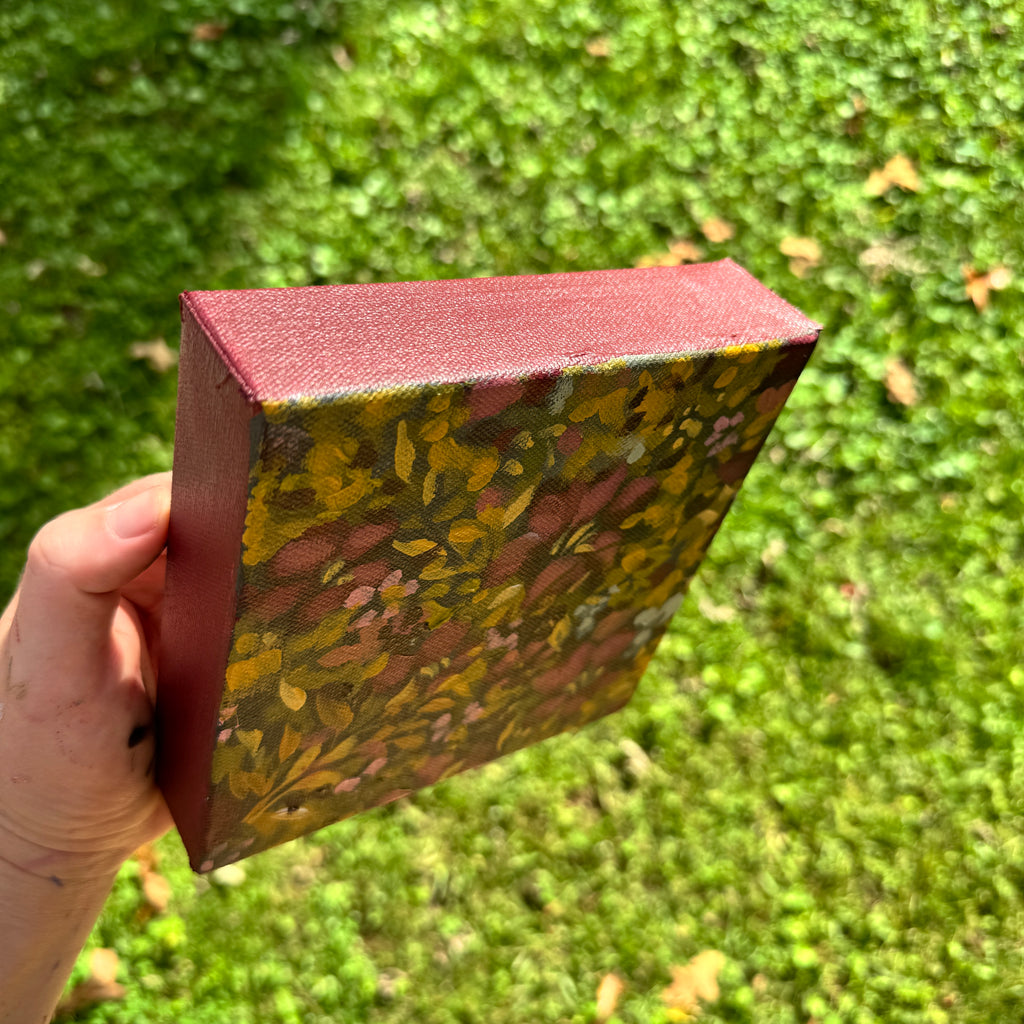 Maroon Florals Original Painted Canvas #7