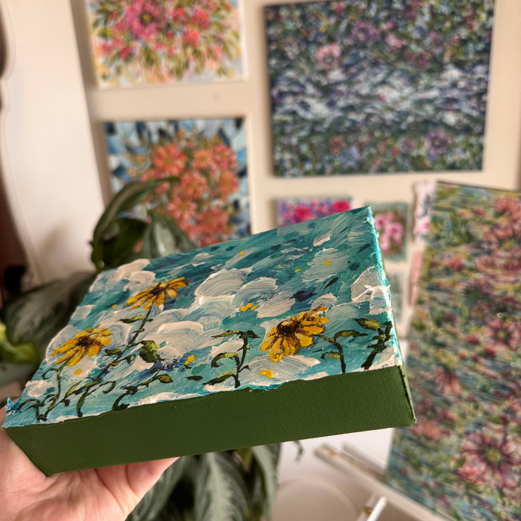 Floral Set of 2 Original Painted Canvases A