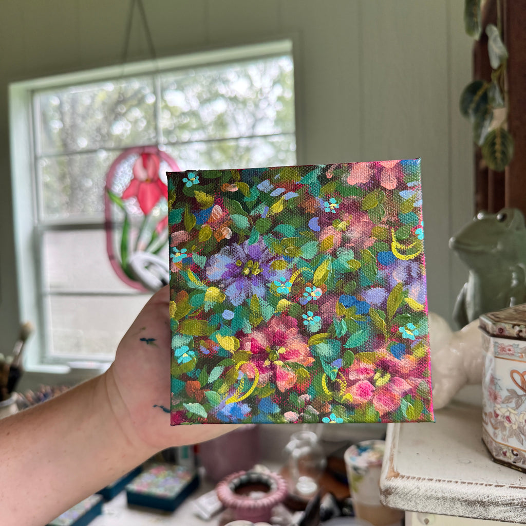 Colorful Florals Original Painted Canvas #8