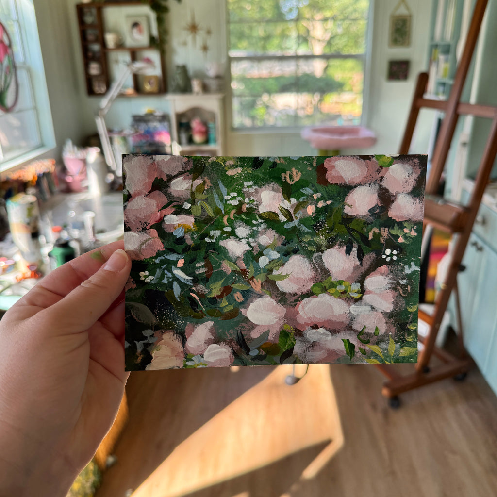 Original Soft Pink Florals Art Paper No. 6