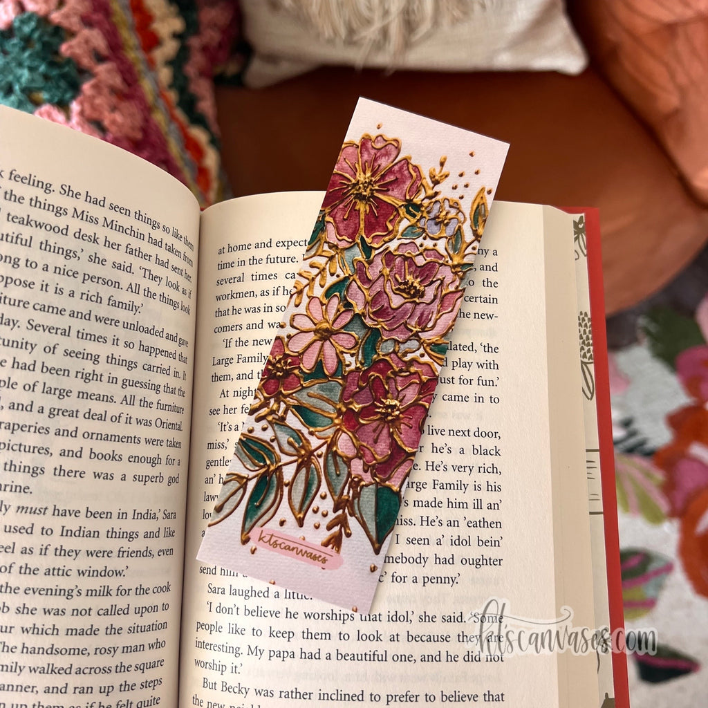 Pastel Glass Florals Double Sided Bookmark