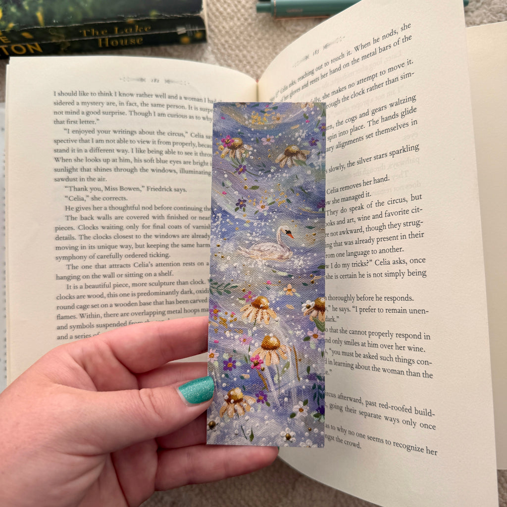 Swan Garden Double Sided Bookmark