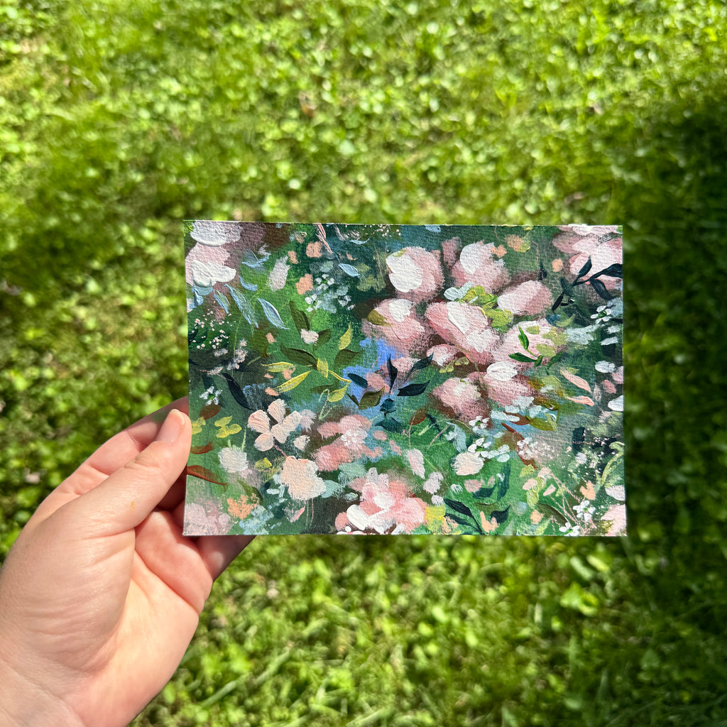 Original Soft Pink Florals Art Paper No. 4