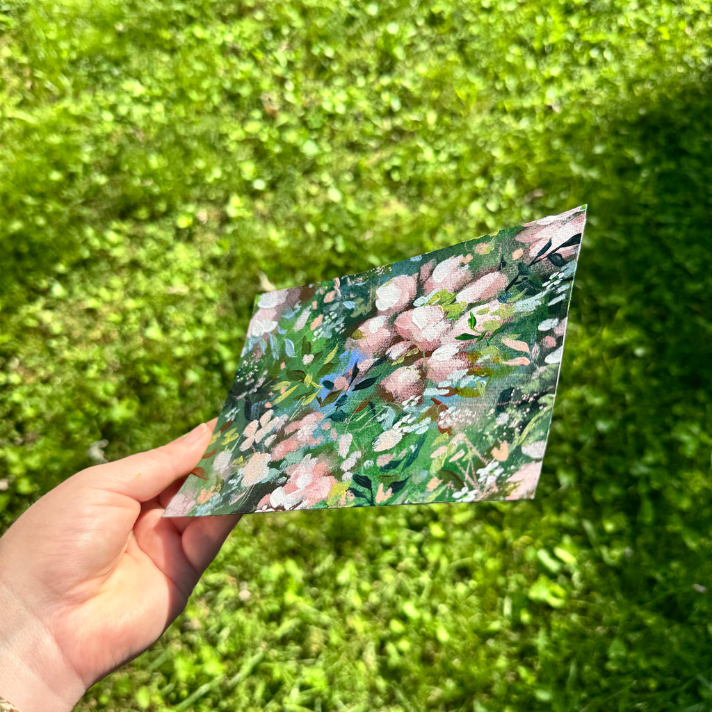 Original Soft Pink Florals Art Paper No. 4