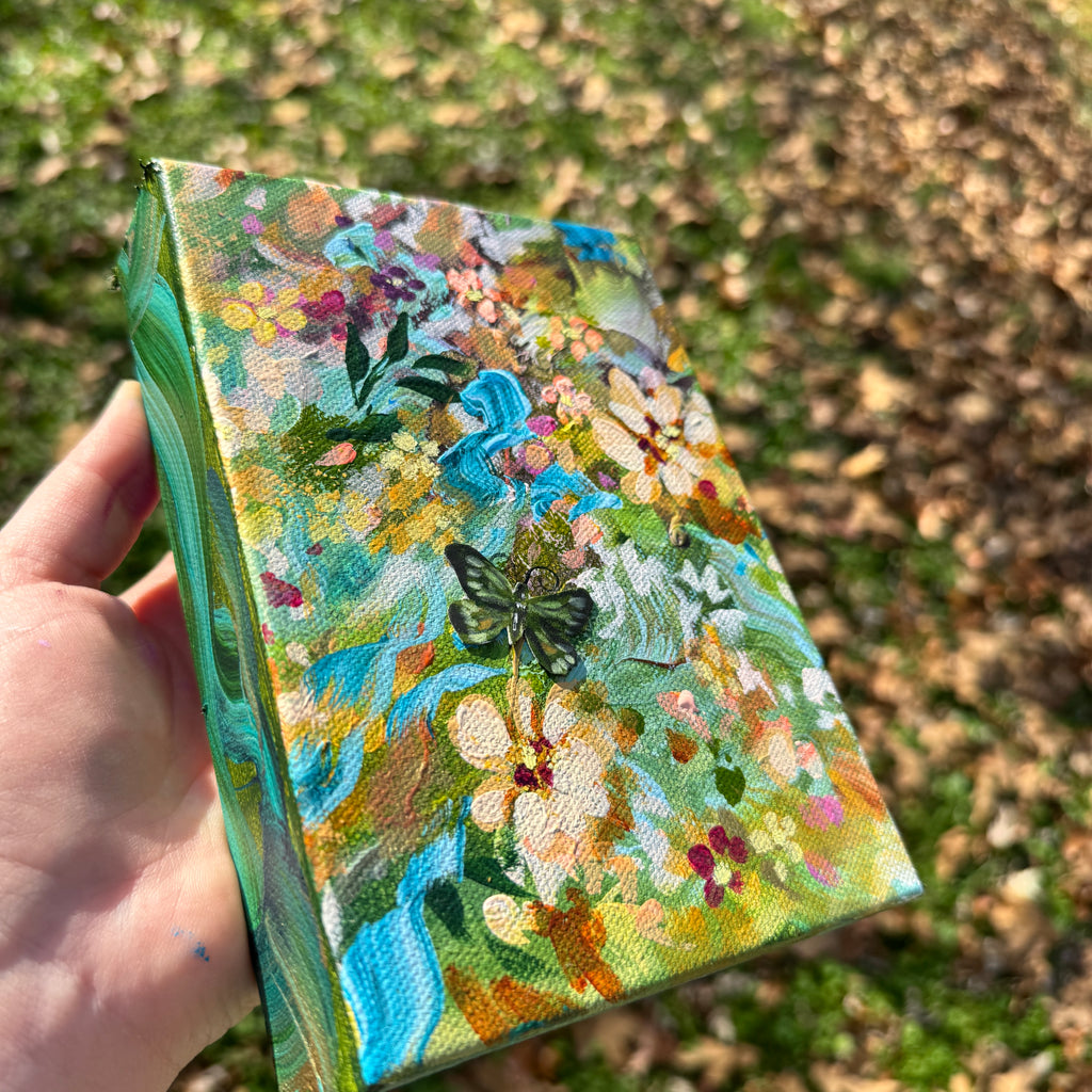 Butterfly Garden Original Painted Canvas #3