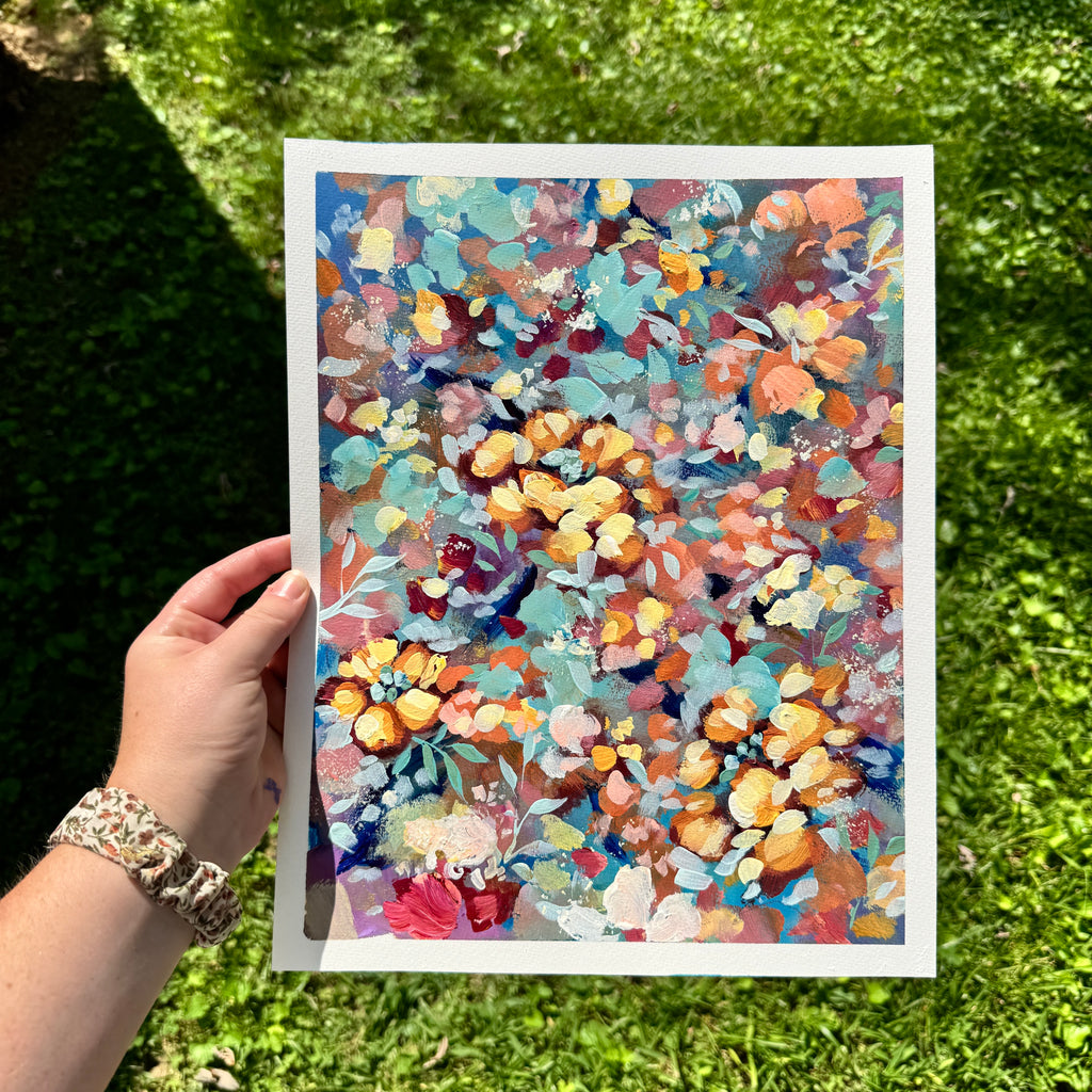Original Ella’s Sunset Abstract Garden Art Paper No. 1