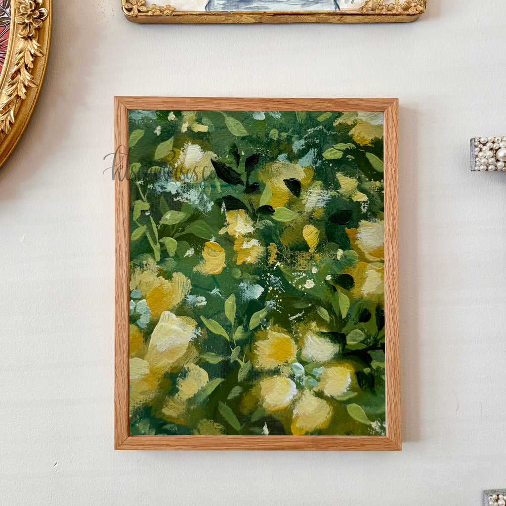 Ella’s Yellow Abstract Garden Art Print Set
