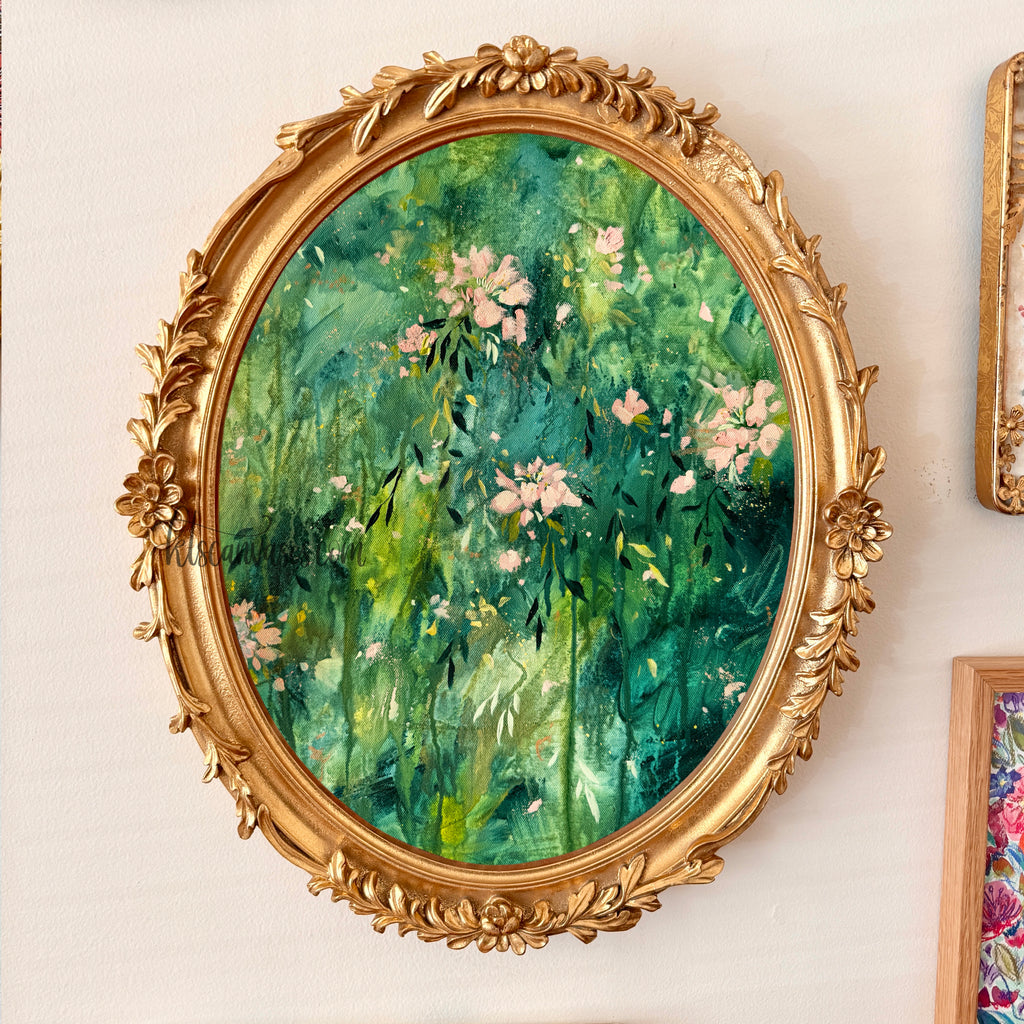 Ella in the Rainy Garden Art Print