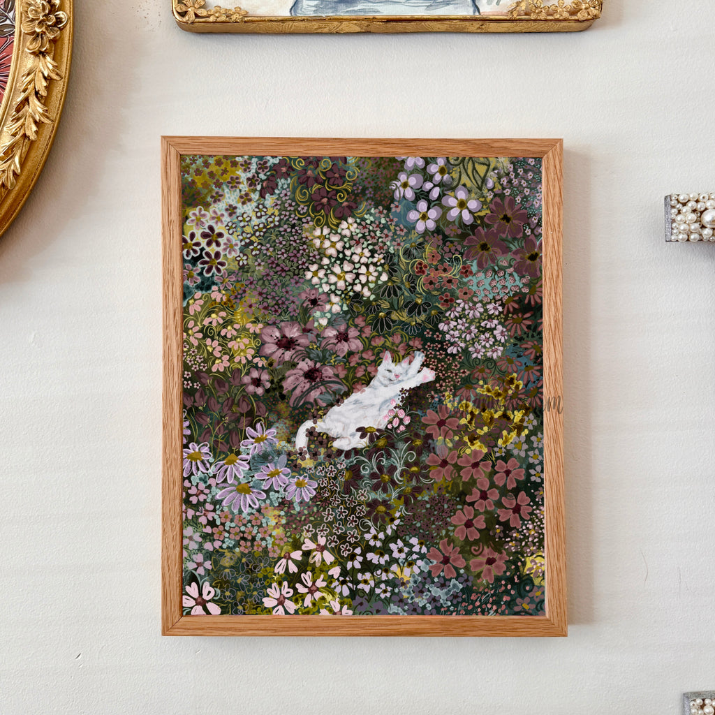 Ella in the Floral Blob Field No. 1 Art Print