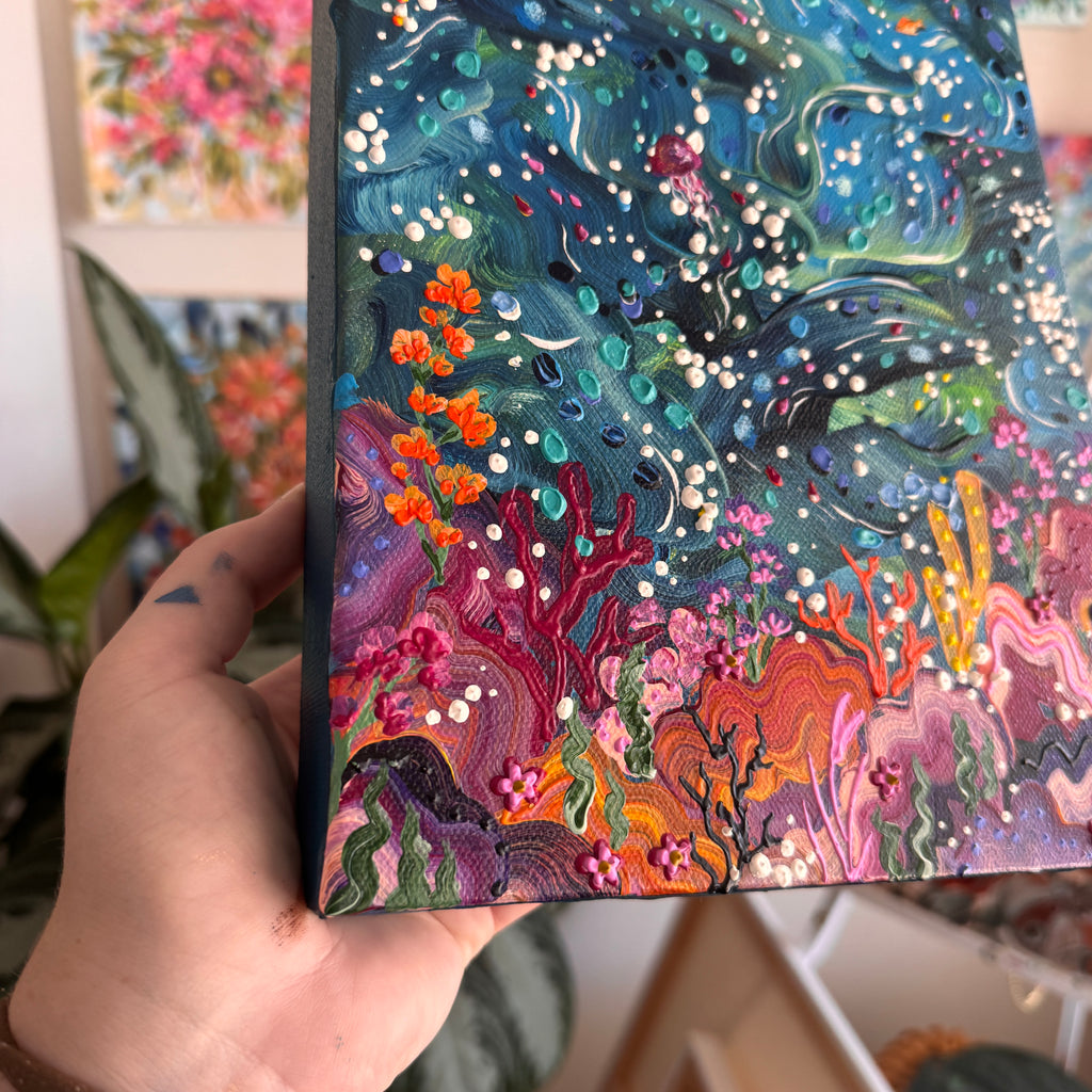 Florals Under the Sea Original Painted Canvas