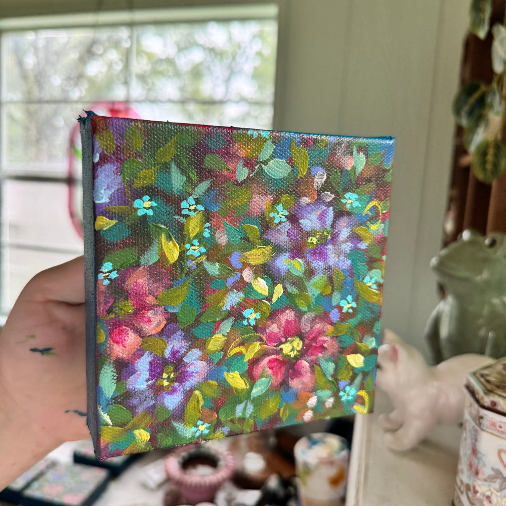 Colorful Florals Original Painted Canvas #3