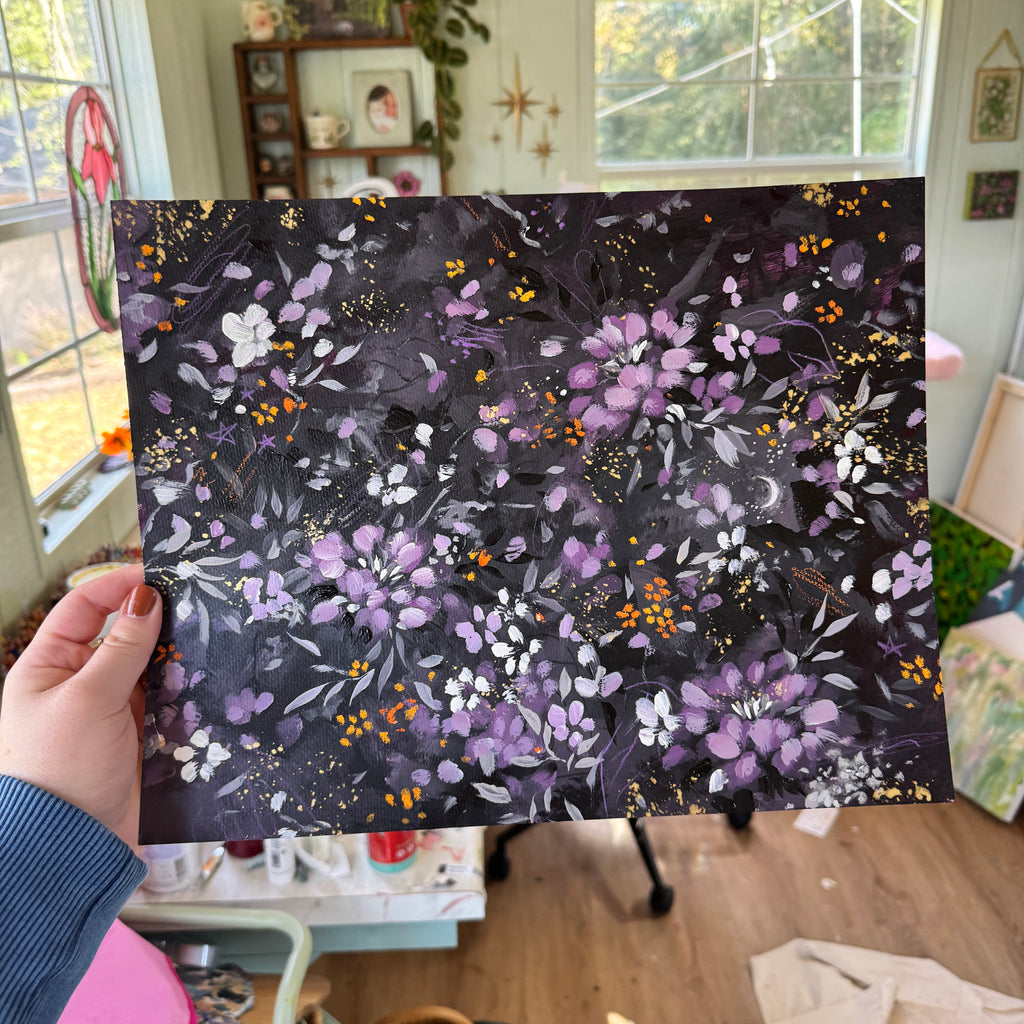 Original Ella’s Spooky Abstract Garden Art Paper